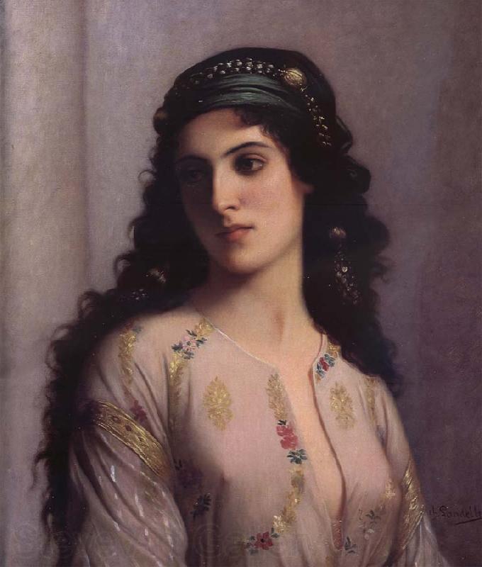 Charles Landelle Jewish Girl in Tangiers Spain oil painting art